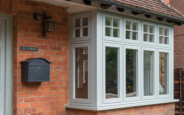 Grey Flush Bay Window